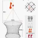VEVOR Double Ring Crab Trap, 24 inch Top, 20 inch Bottom, Two Rings Crab Kit, Foldable Fishing Net with Gauge, 60 ft Rope, Wire Grid Bottom, Rock and Blue Crab, Dock & Pier Crabbing, 2 Set
