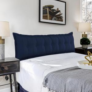 Tufted Headboard Pillow Bed Gap for Adults Thicked Padded Headboard Alternatives Large Couch Daybed Bolster Backrest Cushion King Size Blue (76x20") Tufted Headboard Pillow Bed Gap for Adults Thicked Padded Headboard Alternatives Large Couch Daybed Bolster Backrest Cushion King Size Blue (76x20")