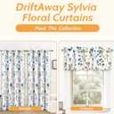 DriftAway Sylvia Floral Botanical Herbs Watercolor Printed Pattern Lined Blackout Thermal Insulated Window Curtain Valance Rod Pocket Single 52 Inch by 18 Inch Plus 2 Inch Header Multi