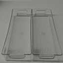 iDesign Small Stackable Plastic Pantry Bin with Handles for Kitchen Storage, Clear, Made in USA 2 Pack