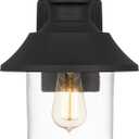 Tawson ABEL Outdoor Wall 1-Lights Exterior 9.8" W Lantern Fixtures with Clear Glass Shade Cylinder, Matte Black Wall Sconce, Weather Resistant for Entryway, Doorway, Corridor