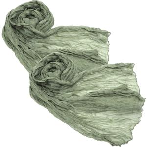 2pcs Elegant Cheesecloth Table Runner for Wedding Boho Style Gauze Table Runner for Buffets Dinners Celebrations (Light Green)