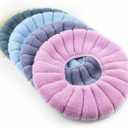 SKJ&COtoilet seat covers, 5-piece set, washable, soft, and warm toilet seat covers, suitable for bathrooms, universal round/extended toilet seat, 5 color combinations, suitable for use in cold weather