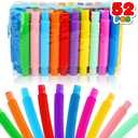 52 Pack Pop Tubes, Sensory Toys Party Favors for Kids 8-12 Fidget Toys for Anxiety Goodie Bag Stuffers Treasure Box Classroom Prizes Gifts for 3 4 5 6 7 8 9 Year Old Boys Girls Toddlers- 10 Colors