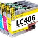 LC406 Ink Cartridges Replacement for Brother LC406 LC406XL Ink Cartridge for Brother Printer MFC-J4535DW MFC-J4335DW MFC-J4345DW MFC-J5855DW MFC-J5955DW MFC-J6555DW MFC-J6955DW Ink (4 Pack)