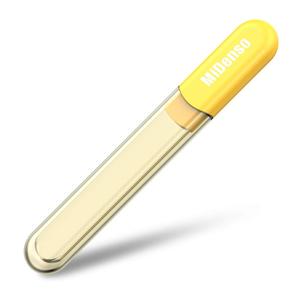 2 x Particular Glass Nail File with Case MiDenso 2nd Generation Double Sided Crystal Beauty Nail Filer Salon Nail Polish Top Christmas Stocking Superior Quality Gift Idea for Men, Women,Lemon Yellow (inch)