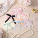LaRibbons Chiffon Pre - Made Hair Bows Ribbon for Women Girls - Ivory Chiffon Ribbon Bows for Gift Wrapping & Wedding Decor, 24PCs