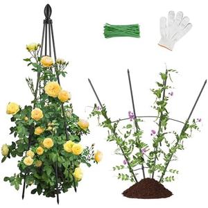 AlisisFores 2 Pack Garden Trellis for Climbing Plants, Garden Trellis Rustproof Plastic Coated Metal Plant Support for Vegetables, Vines and Rose Bushes, 120-2pcs