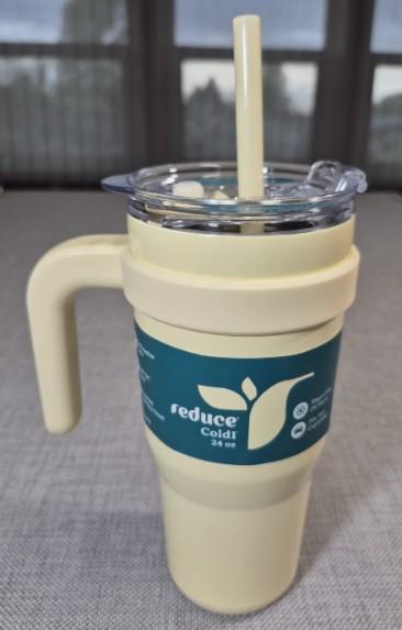 Reduce 24oz Cold1 Vacuum Insulated Stainless Steel Straw Tumbler French Vanilla