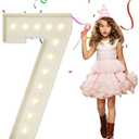 Eufony 4FT Marquee Numbers, Large Light Up Numbers 7 for 7th 17th 70th Birthday Party Decorations, Giant Light Up Number for Anniversary Decor, 4 Feet Mosaic Number 7 with LED Lights DIY Kit