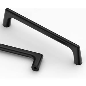 Asidrama 10 Pack 5 Inch(128mm) Matte Black Cabinet Pulls Cabinet Handles Cupboard Handles Kitchen Cabinet Hardware for Cupboard Drawer Pulls (5" Hole Center)