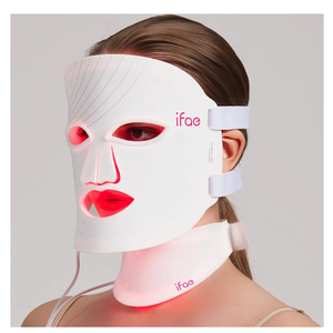Red Light Therapy Mask for Face and Neck, 7 Colors with NIR Led Face Mask Light Therapy with Eye Protection and Remote, Rechargeable Ergonomic Design for True AntiAging Skincare at Home White