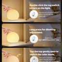 Egg Light for Nursery,2600mAh Battery with 150-Hour Runtime,3000K Warm Light&RGB 16 Colors,Stepless Dimming,Reading,Kids' Bedroom&Party Ambiance Decor,Travel&Gifts (White)