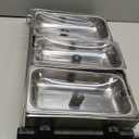 Elite Gourmet EWM-6171 Triple 3 x 2.5 Qt. Trays, Buffet Server, Food Warmer Temperature Control, Clear Slotted Lids, Perfect for Parties, Entertaining & Holidays, 7.5 Qt Total, Stainless Steel