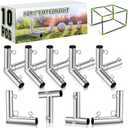Blulu 10 Pieces 1'' Golf Frame Corner Kit Canopy Fittings with Threaded Eye Bolts for EMT Conduit 10' L x 10' W x 10' H DIY Golf Practice Cage Nets Backyard Indoor Outdoor Home, Silver