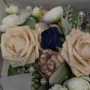 Ling's moment 2pcs Wedding Shoulder Corsage Artificial Flowers, Girl/Mother Homecoming/Prom Corsages Wristlet Dcor, etc. Navy Blue Pink Ranunculus