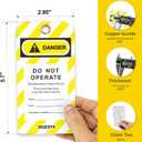 Lockout Tagout Tags (30-Pack) - 0.03" Thick PVC Loto Safety Tags,Danger Do Not Operate Rewritable Labels with Brass Grommet & 30 Ties for Industrial Equipment Repair (BD-P01Y-30PCS)