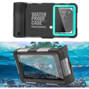 Waterproof Phone Case,Universal Diving Phone Case Dry Bag Beach Travel Essentials Outdoor Surfing Swimming Snorkeling Photo Video Case for iPhone/Samsung/Google/Motorola (Black/Blue)