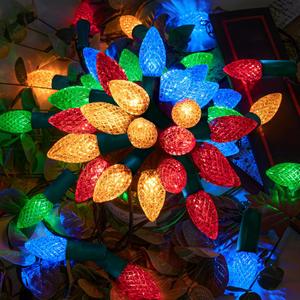 AWQ 200LED 66 FT C6 Christmas String Lights Plug in Fairy Twinkle String Lights 8 Modes Timer Function Waterproof Extendable for Indoor Outdoor Wedding Party Christmas Decoration (200, Multicolor)