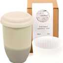 NOVA CERAMICS Travel Mug – Coffee Travel Mug – Reusable Coffee Cup Unique to Go Mug – Microwave & Dishwasher Safe Coffee White Tumbler - Gifts for Women Men Him Her – 12oz – Sea Mist