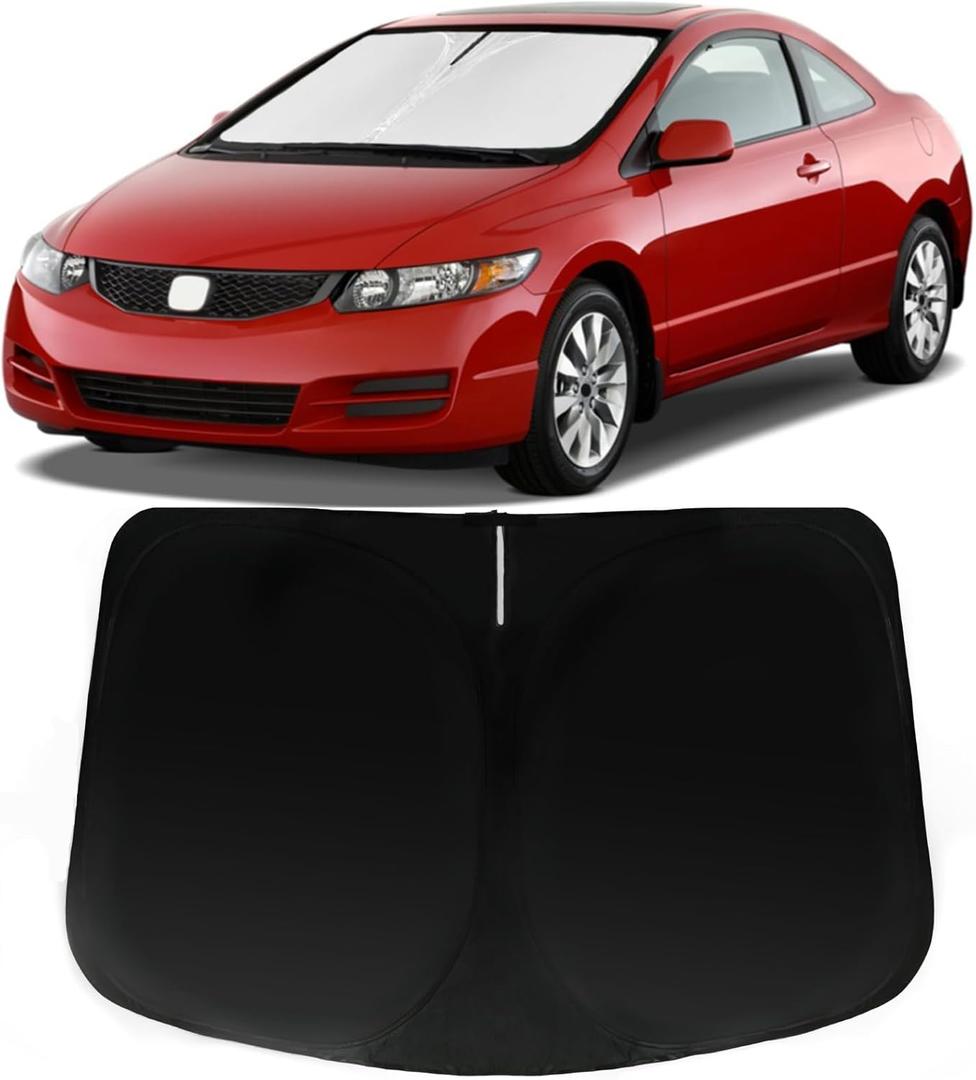 Windshield Sun Shade for Honda Civic 2006-2011, Car Front Window Sunshade with 240T Sun Visor Protector Blocks UV Rays Heat Sun Shield Accessories