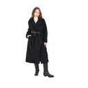 FRYE Women's Faux Fur WRAP TIE Belted Coat, Black