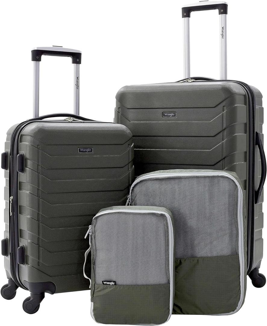 Wrangler Elysium Luggage & Packing Cubes, Green, 4 Piece Set
