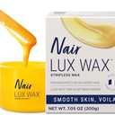Nair Lux Wax, Microwaveable Hot Waxing Kit for Women, Stripless Hair Removal for Legs, Underarms, Bikini at Home, Proven Effective on Short Hair, 1 Count, 7.05 Oz