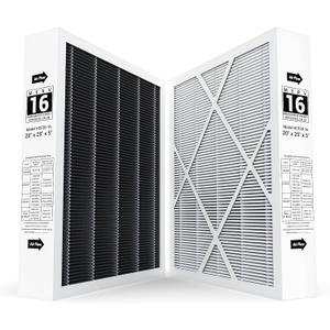 2 Pack 20x25x5 MERV 16 Air Filter Compatible with 20x25x5 Healthy Climate Carbon-Clean MERV 16 Filter for HVAC System, Replaces Part # HCF20-16, HCF20-10