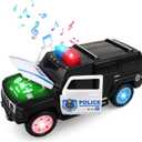 AtomDream Tech Police Car Toy with LED Lights & Siren Sounds, Friction Powered Police Truck for Boys & Girls Ages 38, Toddler Pretend Play Rescue Vehicle, Christmas & Birthday Gift(002)