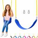 Jungle Gym Kingdom Swing for Outdoor Swing Set - Swing Seat Replacement Kit with Heavy Duty Chains - Backyard Swingset Playground Accessories for Kids - Blue, 1 Pack