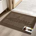 JSEI Door Mat 20"x 32",Absorbent Dirt Welcome Mat,Non-Slip Entryway Rugs Washable Indoor Entrance Mats,Low Profile Floor Mat for Entryway and Front Back Door,Brown