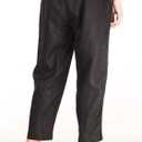 FTCayanz Women's Linen Harm Pants Summer Casual Cropped Pant Work Ankle Trousers with Pockets (Black, XL)