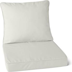 Amazon Basics Patio Chair Cushion with Back, 22x22x3 inches, Beige, 1-Pack