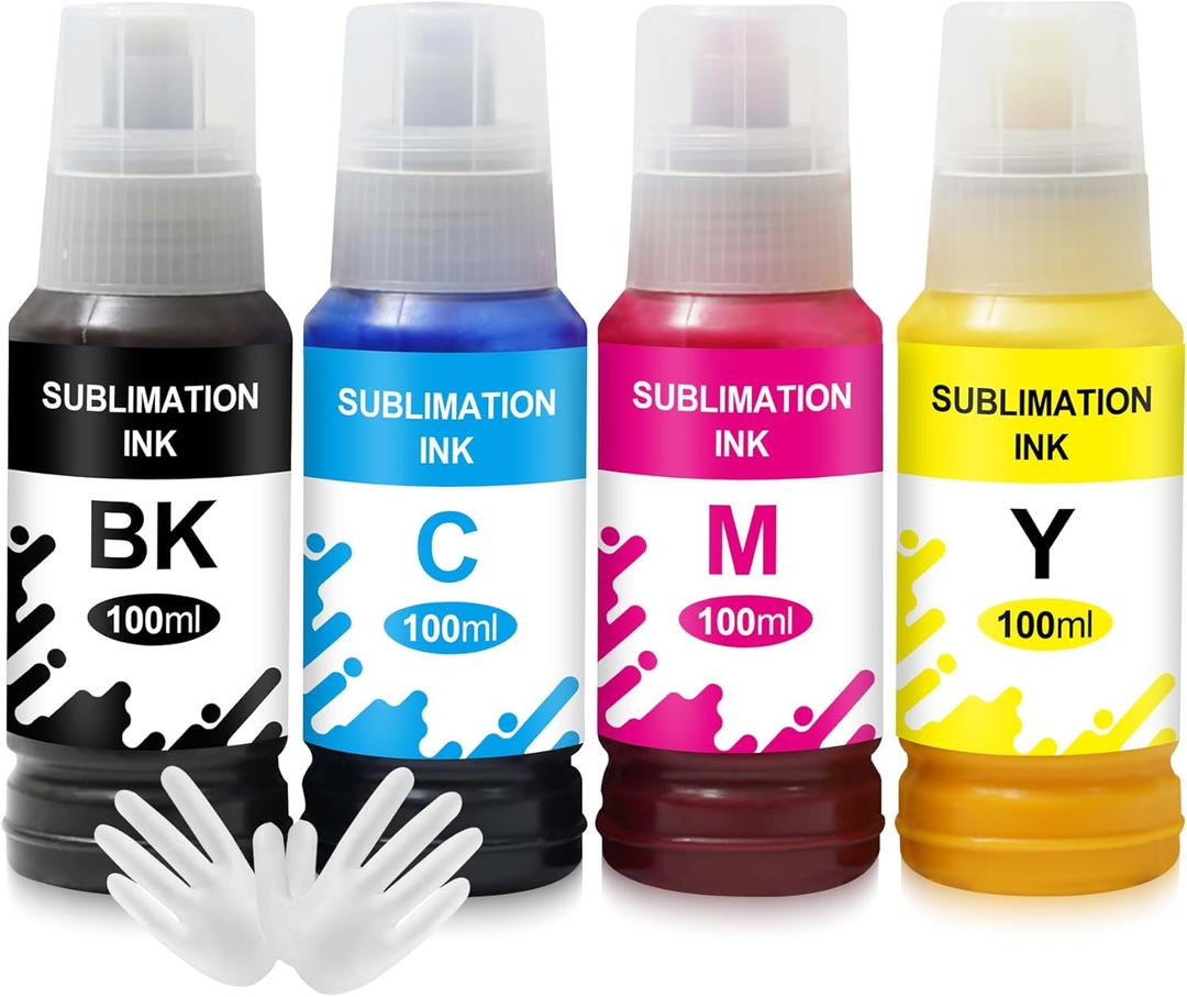 Compatible Sublimation Ink for Ecotank 2800 ET2720 ET2750 ET2760 ET2800 ET-2803 ET-2850 ET-3850 ET-3830 ET4700 ET-4760 ET-4800 WF2750 ET15000 Ink Refill Bottles Sublimation(4 Pack)