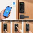 Philips Built-in WiFi Smart Lock, Keyless Entry Door Lock with App, Touchscreen, Fingerprint Door Lock Compatible with Alexa & Google, Splash-Proof Design, Includes 8 Batteries, Black
