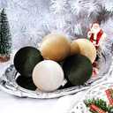 Velvet Ornaments for Christmas Tree 16 Pack 3.15" Velvet Christmas Ball Set, Luxurious Holiday Tree Ornaments for Home Decor, Brown Green