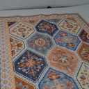 5x7 Washable Area Rug with Non-Slip Backing Low-Pile Soft Moroccan Printed Rugs for Living Room Bedroom Dining Room Farmhouse Home Office- Multi