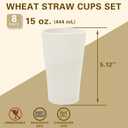 EI 8pcs Wheat Straw Cups - Beige Reusable Unbreakable Plastic Tumbler for Kitchen, Dishwasher Safe Water Glasses for Drinking, Coffee, Juice, Tea