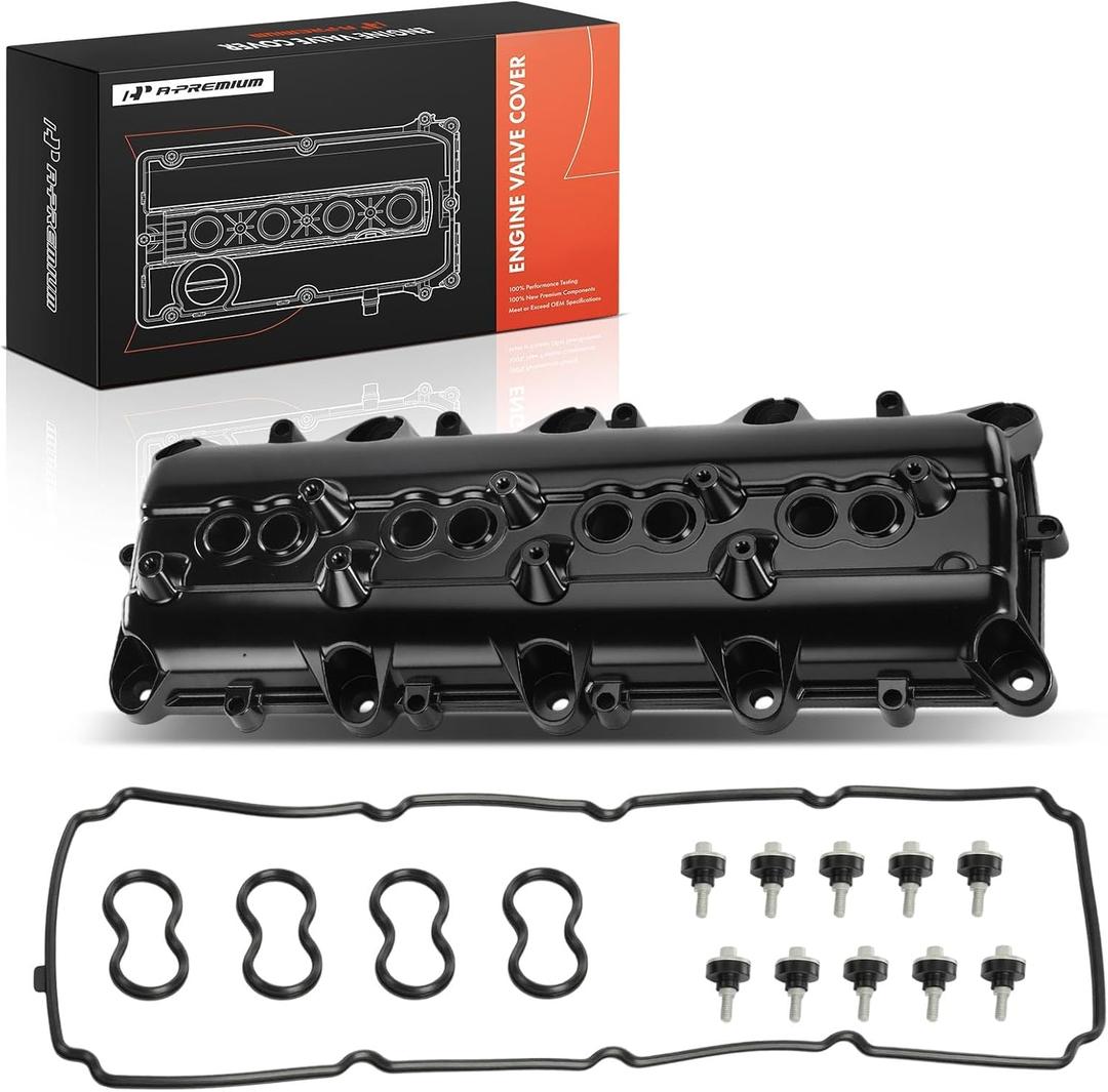 A-Premium Upgraded Aluminum Engine Valve Cover with Gasket and Bolts Compatible with Ram 1500 2500 3500 4500 5500 & Jeep Grand Cherokee, Wrangler, Commander & Dodge Ram 1500, Charger, Durango