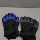 SATINIOR 2 Pairs Kids Waterproof Winter Snow Gloves Ski Gloves for Boy Girl Outdoor Warm Thickening Snowboar (10-15 Years, Blue, Gray)