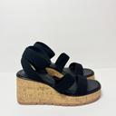 SM New York Wedge Black Brown Women's Sandals, Size 7.5