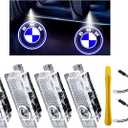 4 Pack Never Fade HD Car Door Lights Logo Projector LED Welcome Lights Accessories, Compatible with BMW X1/X2/X3/X4/X5/X6/X7, M, Z, and GT Series Models