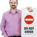 SmartSign 25 x 12 inch Do Not Enter Two-Sided Folding Floor Sign, Digitally Printed Plastic, Red, Black & White