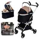 Pet Stroller for Small Dogs & Cats Under 20 lb with Detachable Carrier, Converts to Car Seat, Ultra-Lightweight only 11lb, One Hand Fold