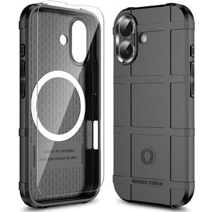 Rugged Shield Case for iPhone 17 (6.3") Compatible with MagSafe, 8ft Military Drop Proof, Wear Resistant Tactical Cover, Dark Black