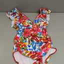 Aidonger Women's One Piece Ruffle Swimsuit Tummy Control Bathing Suit, M