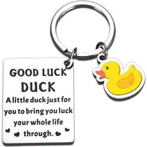 ZZP Stocking Stuffers for Teen Girls Boys, Popular Gifts for College Boys Girls, Duck Keychain Duck Gifts for Women, Postive Lucky Ducks Charms Ducking Key Chain