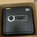 Tenamic Biometric Fingerprint Safe Box 1.41 Cuft Security Box with Induction Light and Leather, Solid Alloy Steel Home Cabinet Safe, Black