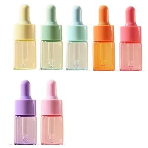 zaoalife 7PCS Mini Clear Glass 10ml Essential Oils Dropper Bottles, Mini Sample Liquid Cosmetic Containers Travel Refillable Bottles